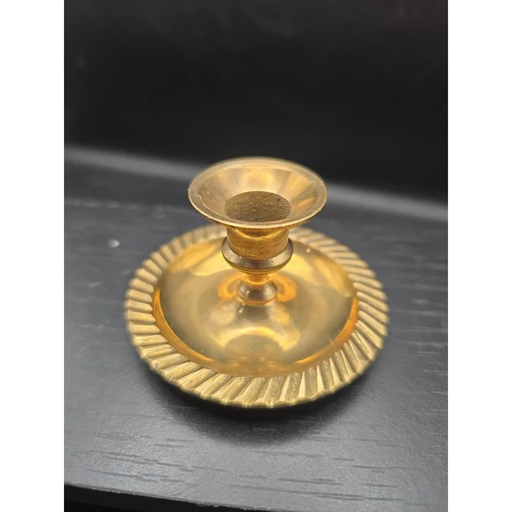 5 Miniature Brass Candle Holder 1-1/2